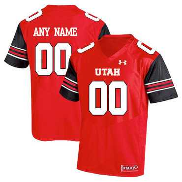 Mens Utah Utes Red Customized College Football Jersey->customized ncaa jersey->Custom Jersey